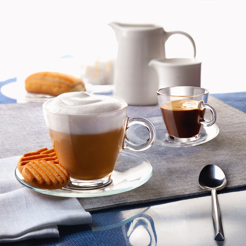 23 Cl Bormioli Rocco Easy Bar Tazza Cappuccino In Vetro Temperato Set 12 Pezzi
