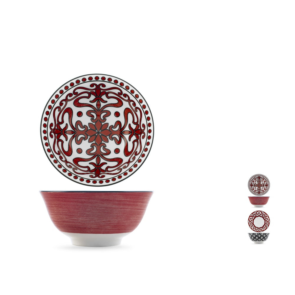 16 cm - H&H Nomad Bruno Barbieri Coppa Poke Texture Assortite In Porcellana Premium - Set 6 Pz