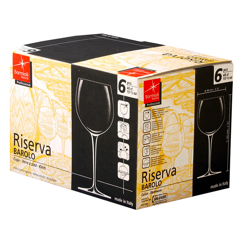 48 Cl Bormioli Rocco Riserva Calice Vino Rosso In Vetro Set 6 Pezzi
