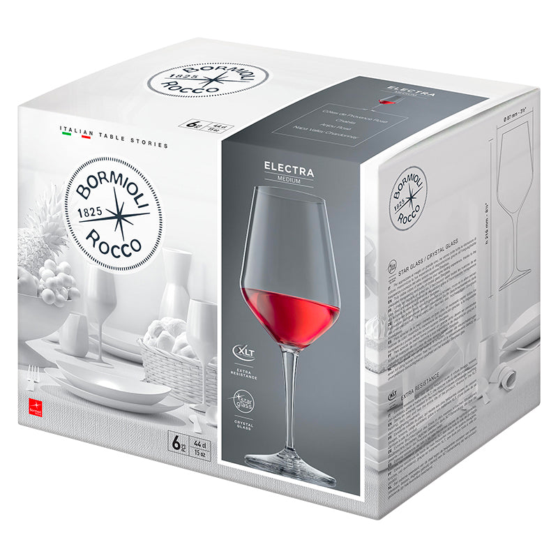 44 Cl Bormioli Rocco Electra Calice Vino Bianco In Vetro Set 6 Pezzi
