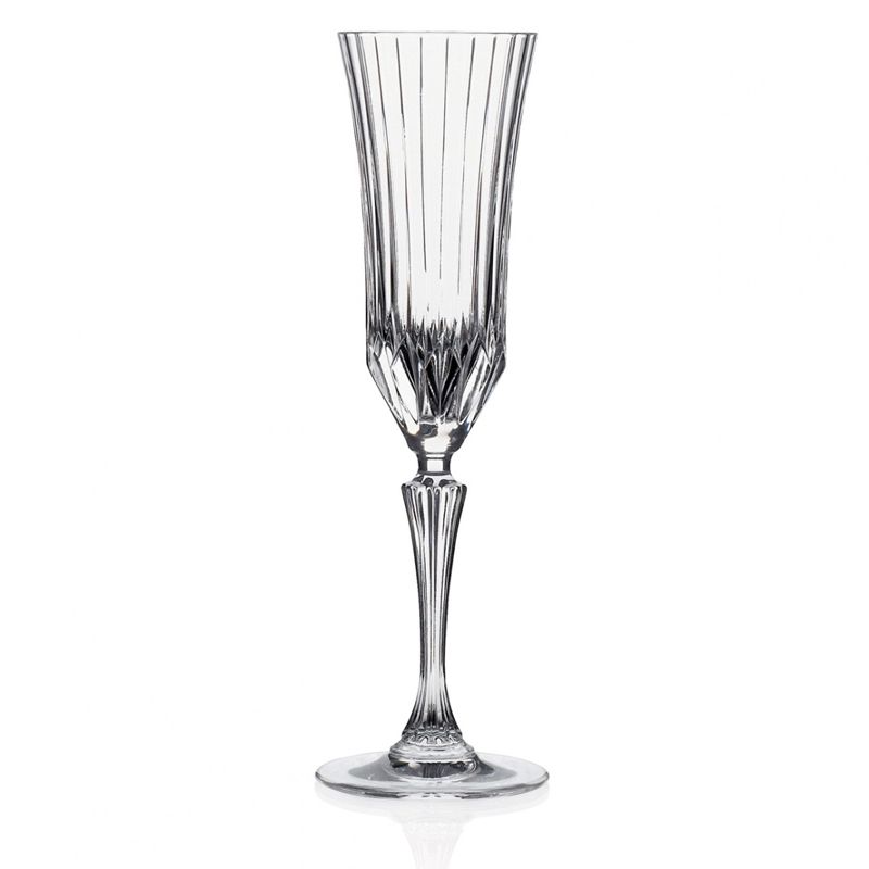 18 Cl Rcr Adagio Calice Flute Rigato In Vetro Set 6 Pezzi