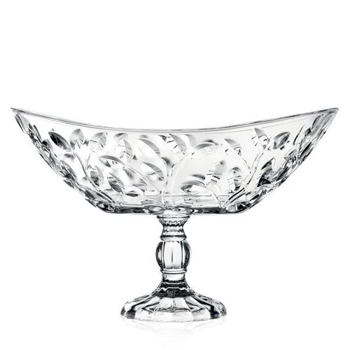 Rcr Laurus Centrotavola Rialzato Ovale In Vetro