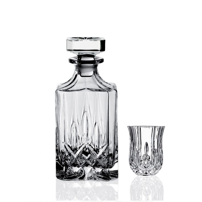 Rcr Opera Set Liquore Bottiglia Con Bicchieri In Vetro Set 7 Pezzi