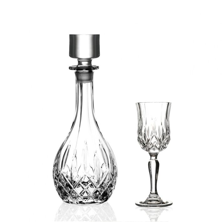Rcr Opera Set Liquore Bottiglia Con Calici In Vetro Set 7 Pezzi