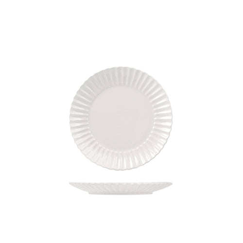 21 cm - H&H Lotus Piatto Frutta In Stoneware - Set 6 Pz
