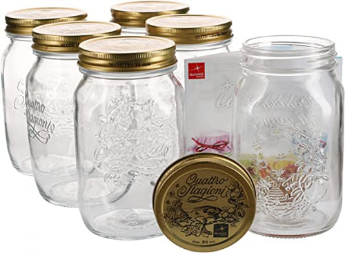 100 Cl Bormioli Rocco Quattro Stagioni Vasetto Con Ricettario Set 6 Pz