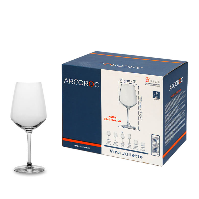 30 Cl Arcoroc Juliette Calice Vino Multiuso In Vetro Set 6 Pezzi