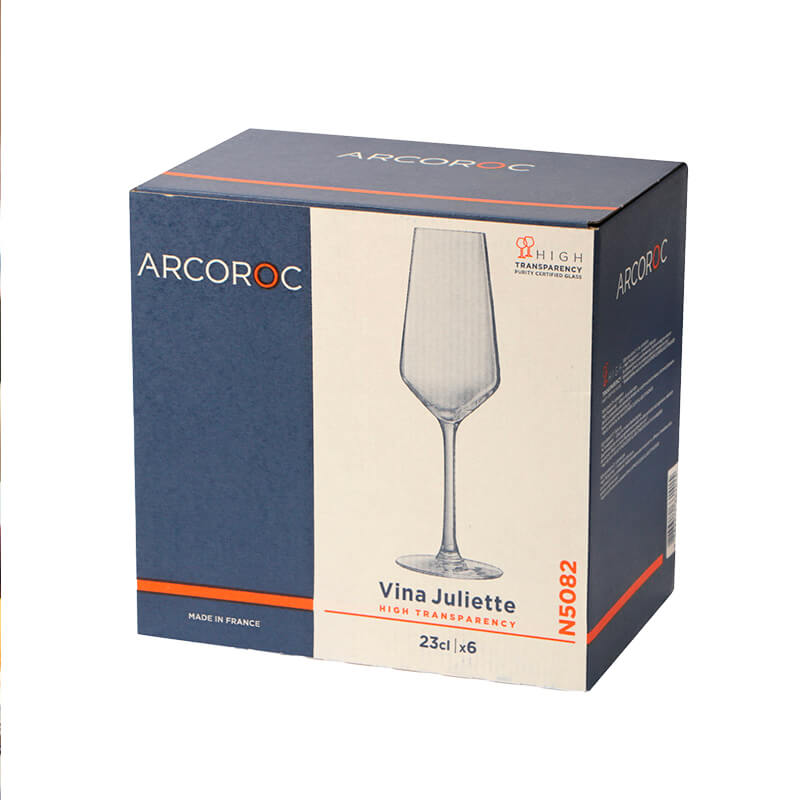 23 Cl Arcoroc Juliette Calice Flute In Vetro Set 6 Pezzi