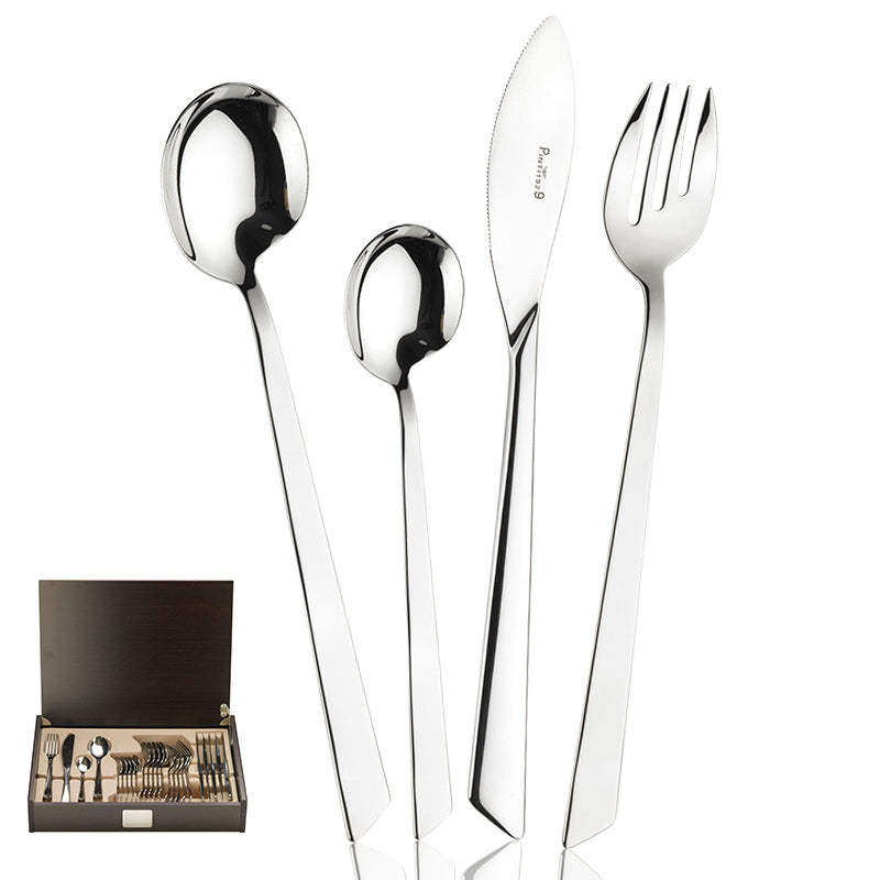 Pintinox Euclide Servizio Posate In Acciaio Inox Set 24 Pz