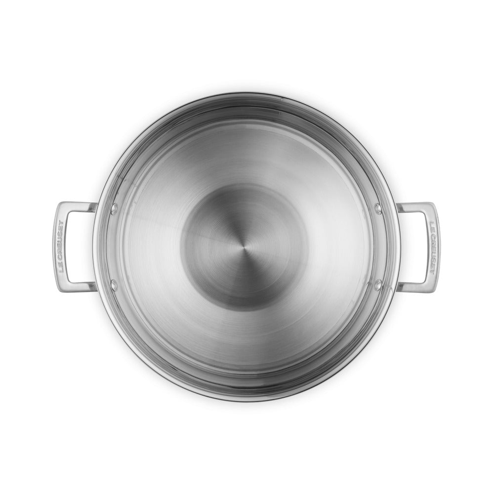 Le Creuset Acciaio Inox Wok In Acciaio Inox Con Coperchio In Vetro