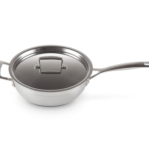 Le Creuset Acciaio Inox Padella Dello Chef Padella Alta Svasata Antiaderente Con Coperchio In Acciaio Inox