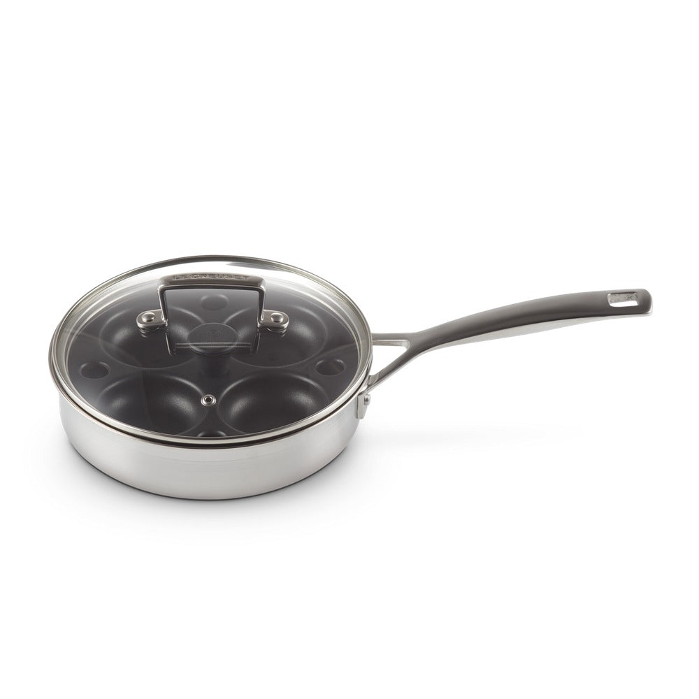 Le Creuset Acciaio Inox Padella Bassa Cuociuova Inserto Antiaderente In Acciaio Inox
