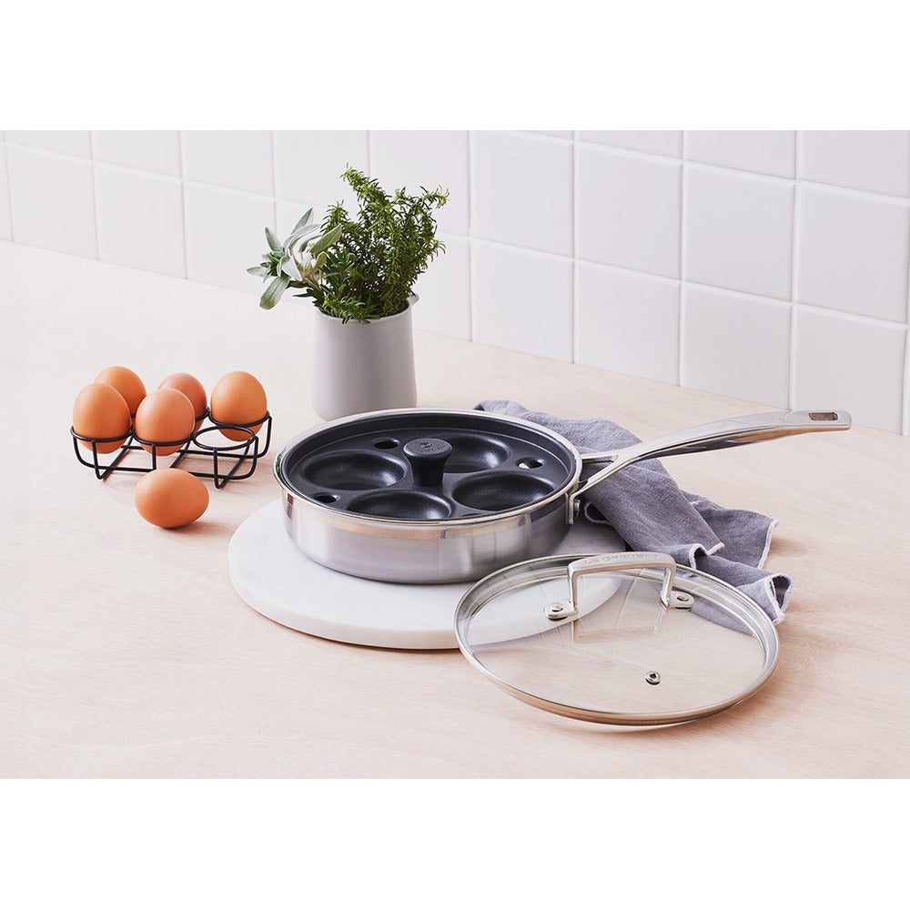 Le Creuset Acciaio Inox Padella Bassa Cuociuova Inserto Antiaderente In Acciaio Inox