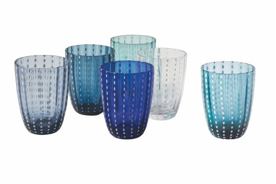 30 Cl Villa D Este Kalahari Bicchiere Acqua In Vetro Set 6 Pezzi