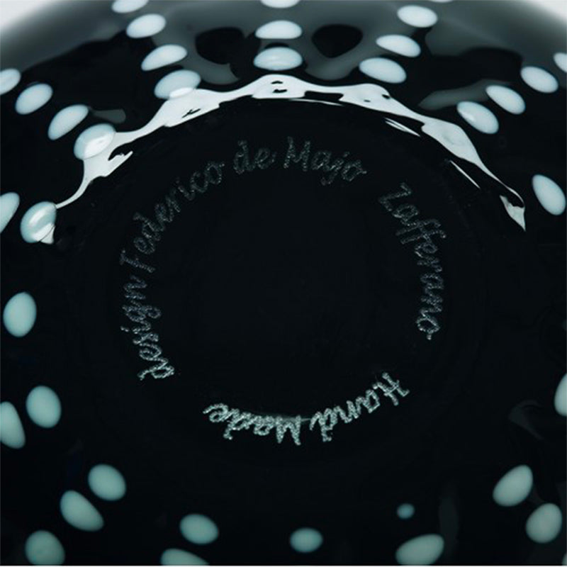 32 Cl Zafferano Perle Bicchiere Acqua Pallini Bianchi In Vetro Set 6 Pezzi