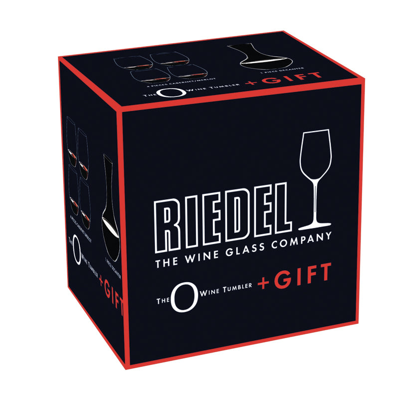 Riedel O Gift Set Bicchieri Vino E Decanter Cabernet Merlot In Vetro Set 5 Pezzi