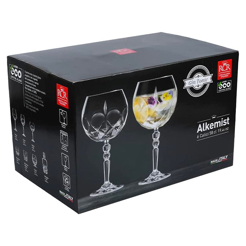 52 3 Cl Rcr Alkemist Calice Gin Tonic In Vetro Set 6 Pezzi