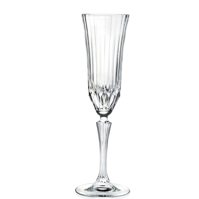18 Cl Rcr Adagio Calice Flute Rigato In Vetro Set 6 Pezzi