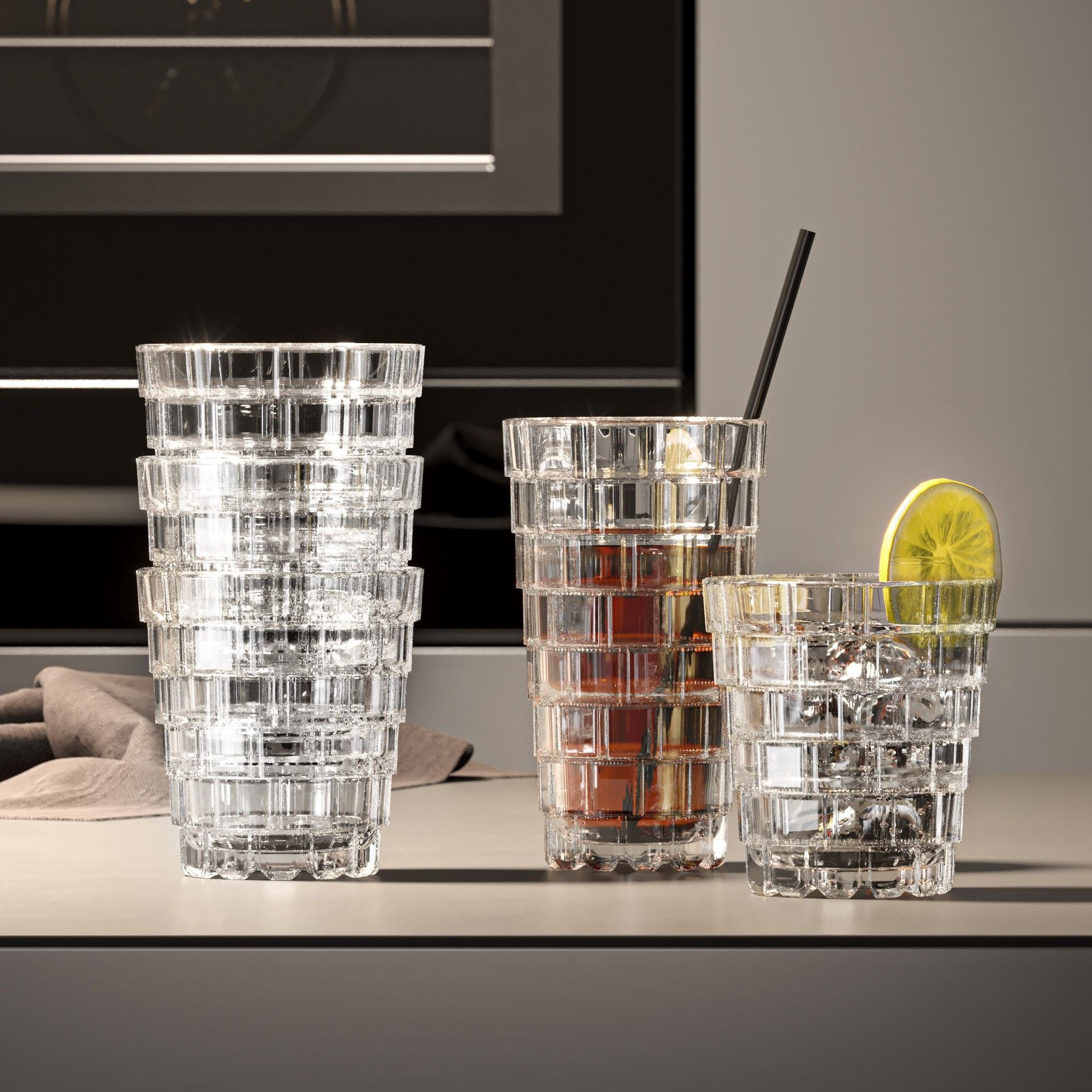 39 Cl Rcr Stack Bicchiere Cocktail In Vetro Set 6 Pezzi