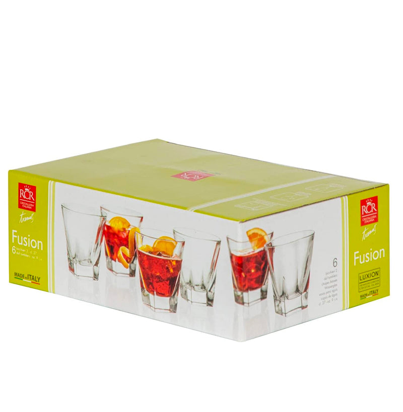 27 Cl Rcr Fusion Bicchiere Acqua In Vetro Set 6 Pezzi