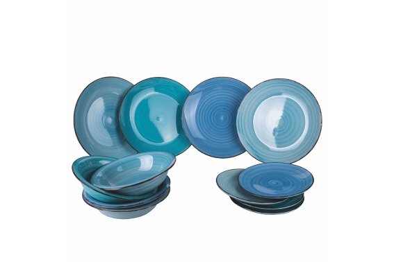 Villa D Este Baita Acqua Ocean Servizio Piatti In Gres Set 12 Pz