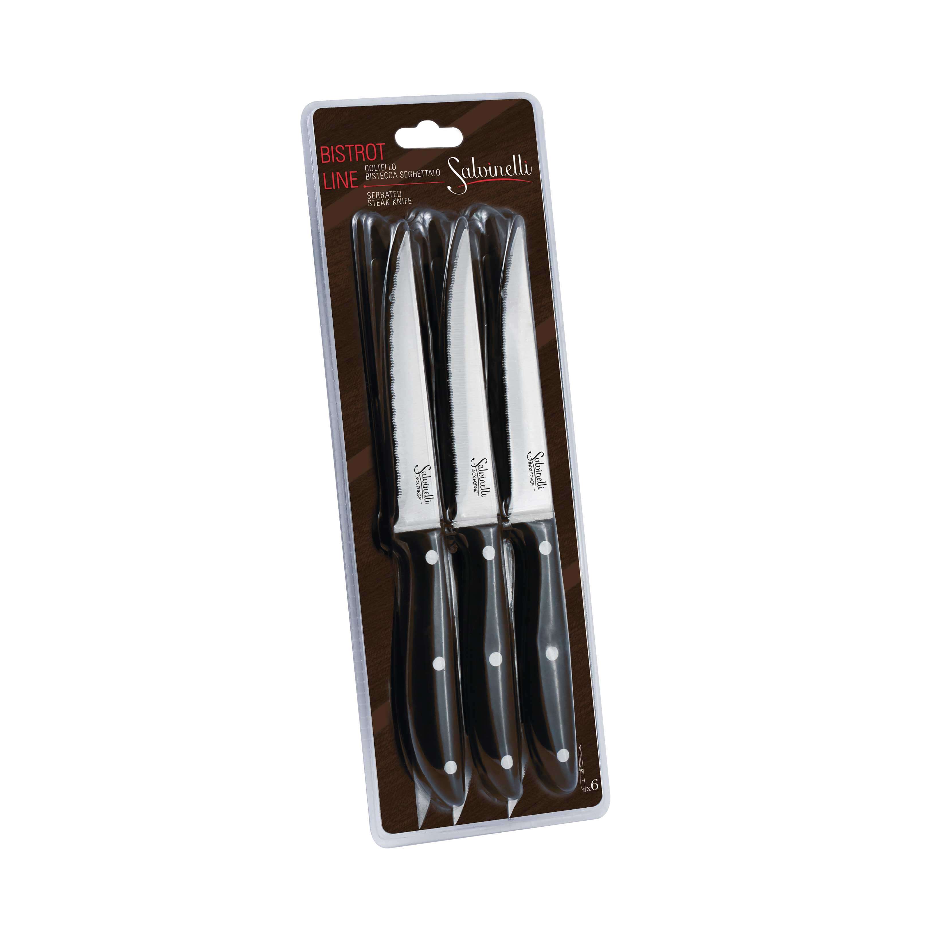 Salvinelli Bistrot Coltello Bistecca In Acciaio Inox Forgiato Set 6 Pz