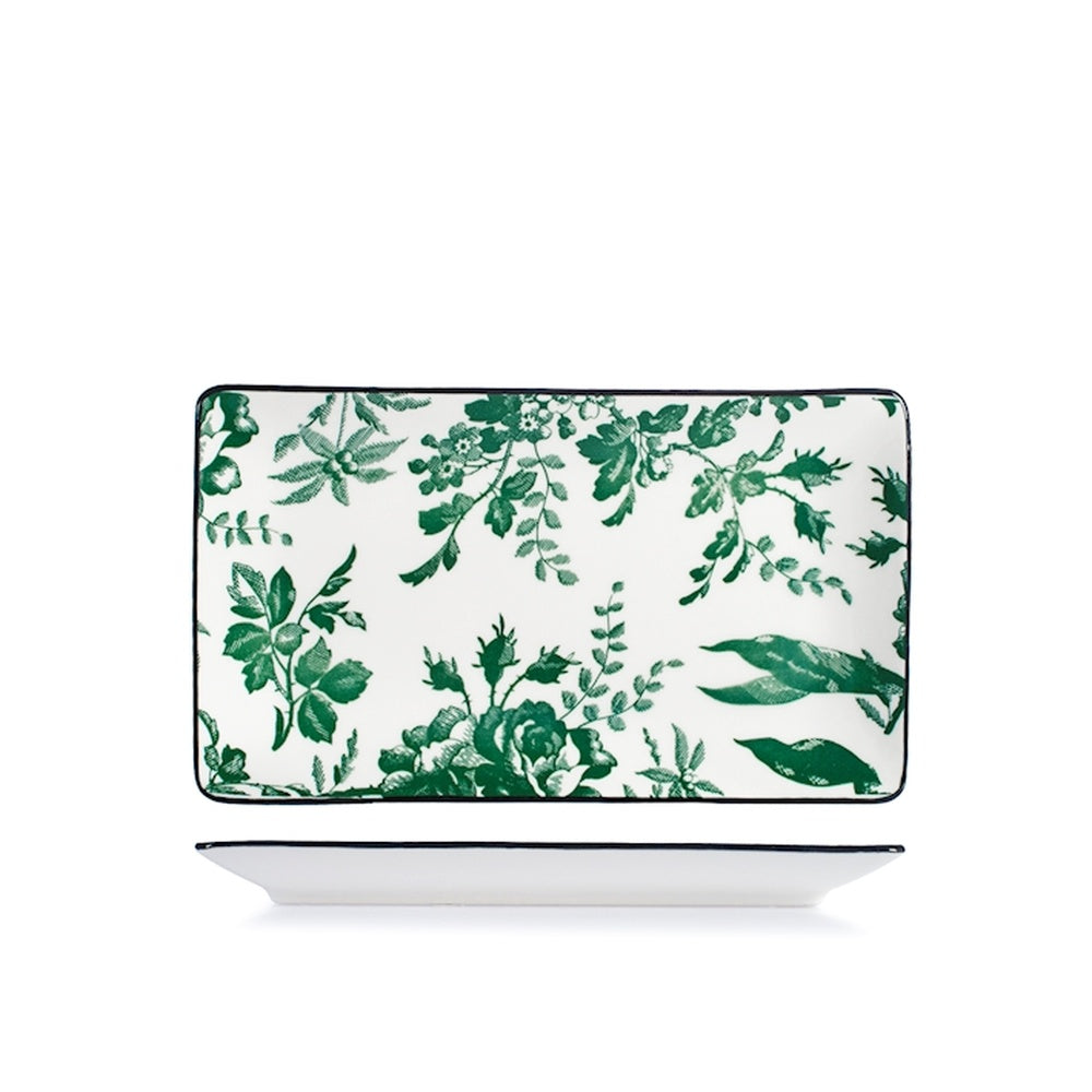 23x13 cm - H&H Margaret Piatto Vassoio Rettangolare In Porcellana - Set 6 Pz