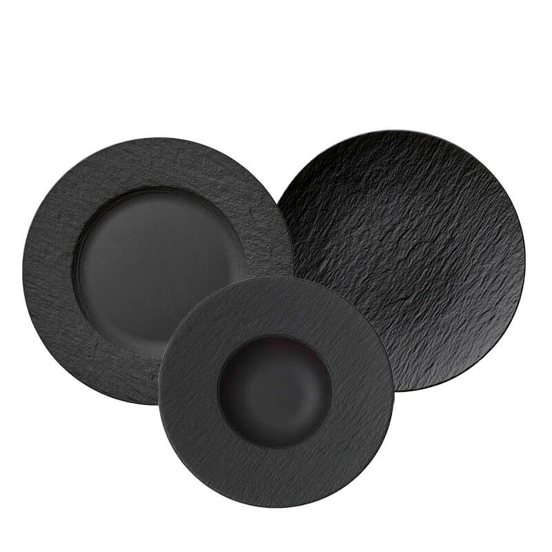 Villeroy And Boch Manufacture Rock Servizio Piatti In Porcellana Set 18 Pz
