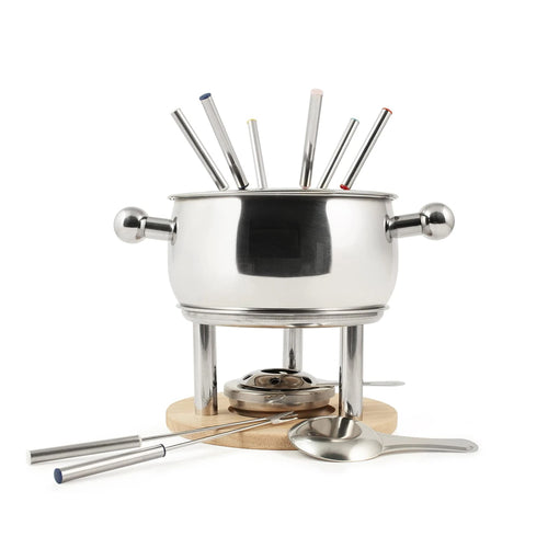 H&H Set Fonduta In Acciaio Inox 18/10 Set 11 Pz