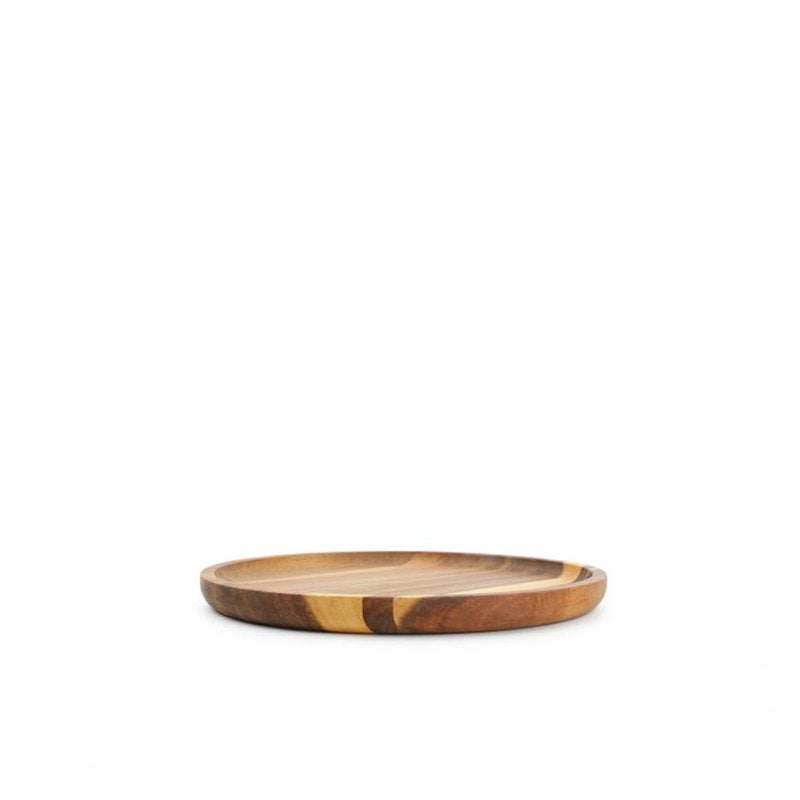 20 Cm Wood And Food Vassoio Rotondo In Legno