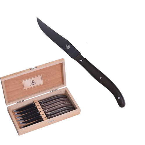 Laguiole Coltello Bistecca In Acciaio Inox Wenge Set 6 Pz