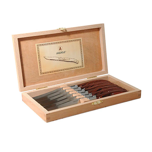 Laguiole Coltello Bistecca In Acciaio Inox Pakkawood Set 6 Pz