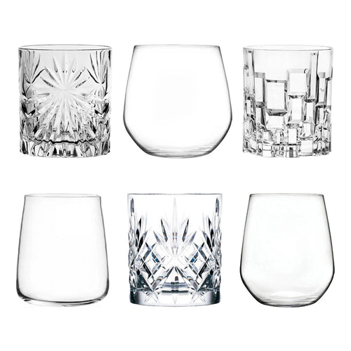 RCR Cristalleria Italiana Mosaic Bicchieri Acqua MixedUp Assortiti In Vetro - Set 6 Pz