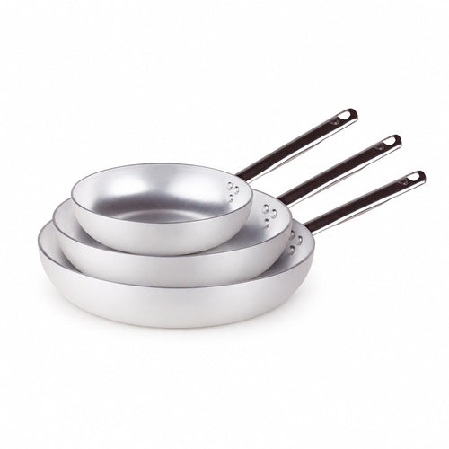 24-28-32 cm - Agnelli Alluminio 3mm Professionale Set van 3 hoge pannen Taps Toelopend In Aluminium met Buishandvat - Set 3 stuks