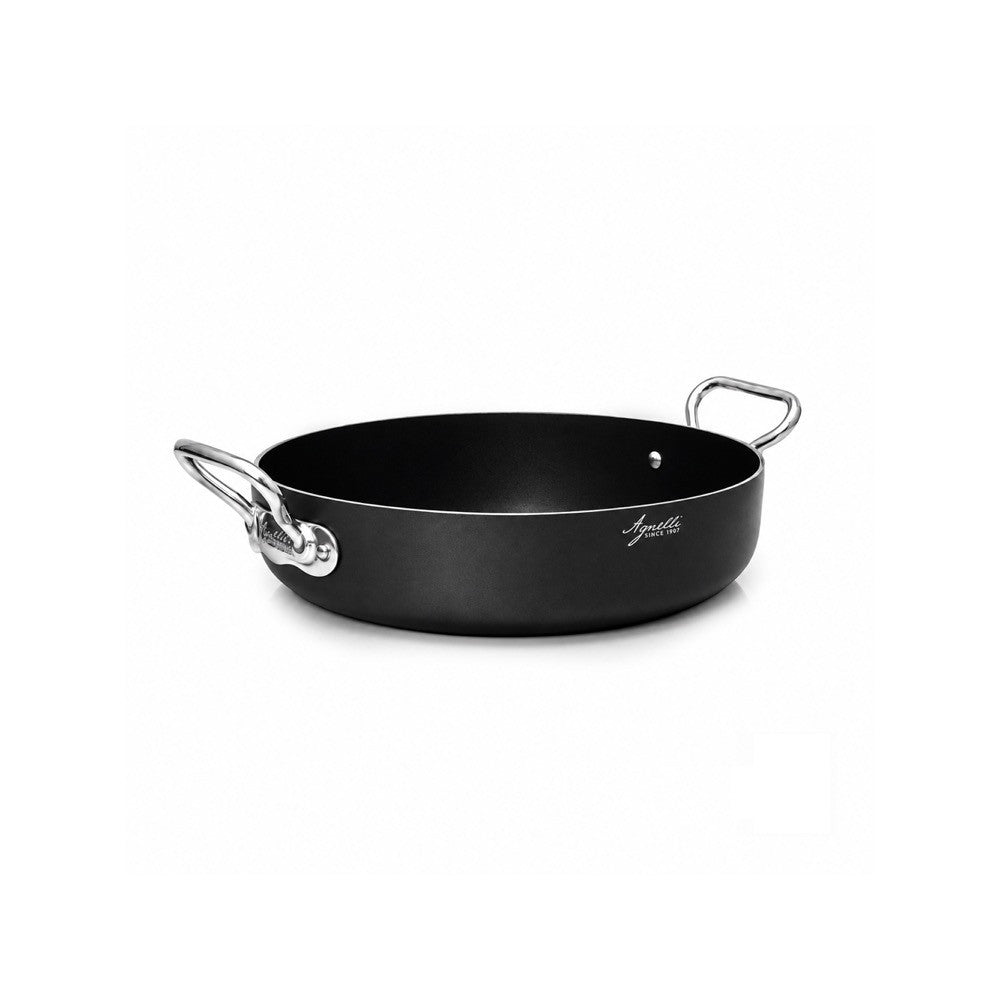 Agnelli Al Black 3mm Antiaderente Ceramic Pro Tegame Basso Induzione In Alluminio