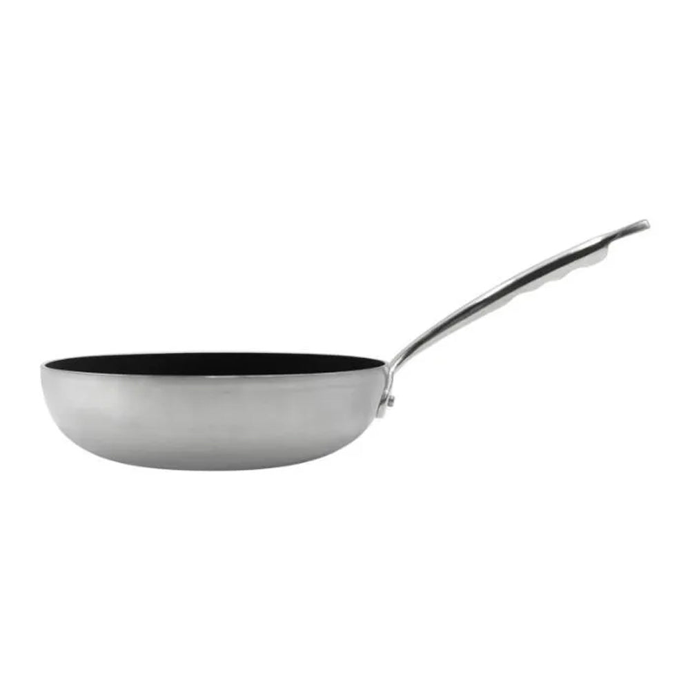 Agnelli Induction Chef 2-Ply Padella Alta Svasata Antiaderente SharkSkin In Alluminio Con Manico Inox