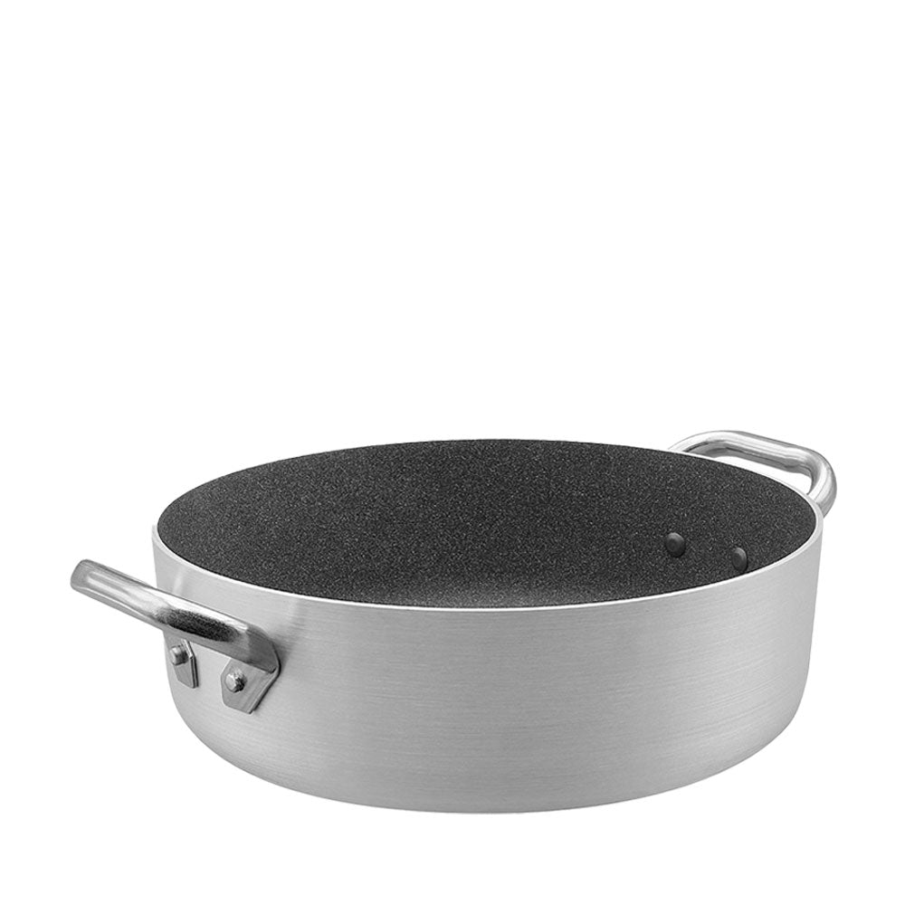 Agnelli SharkSkin Casseruola Bassa In Alluminio Antiaderente Con 2 Maniglie Acciaio Inox