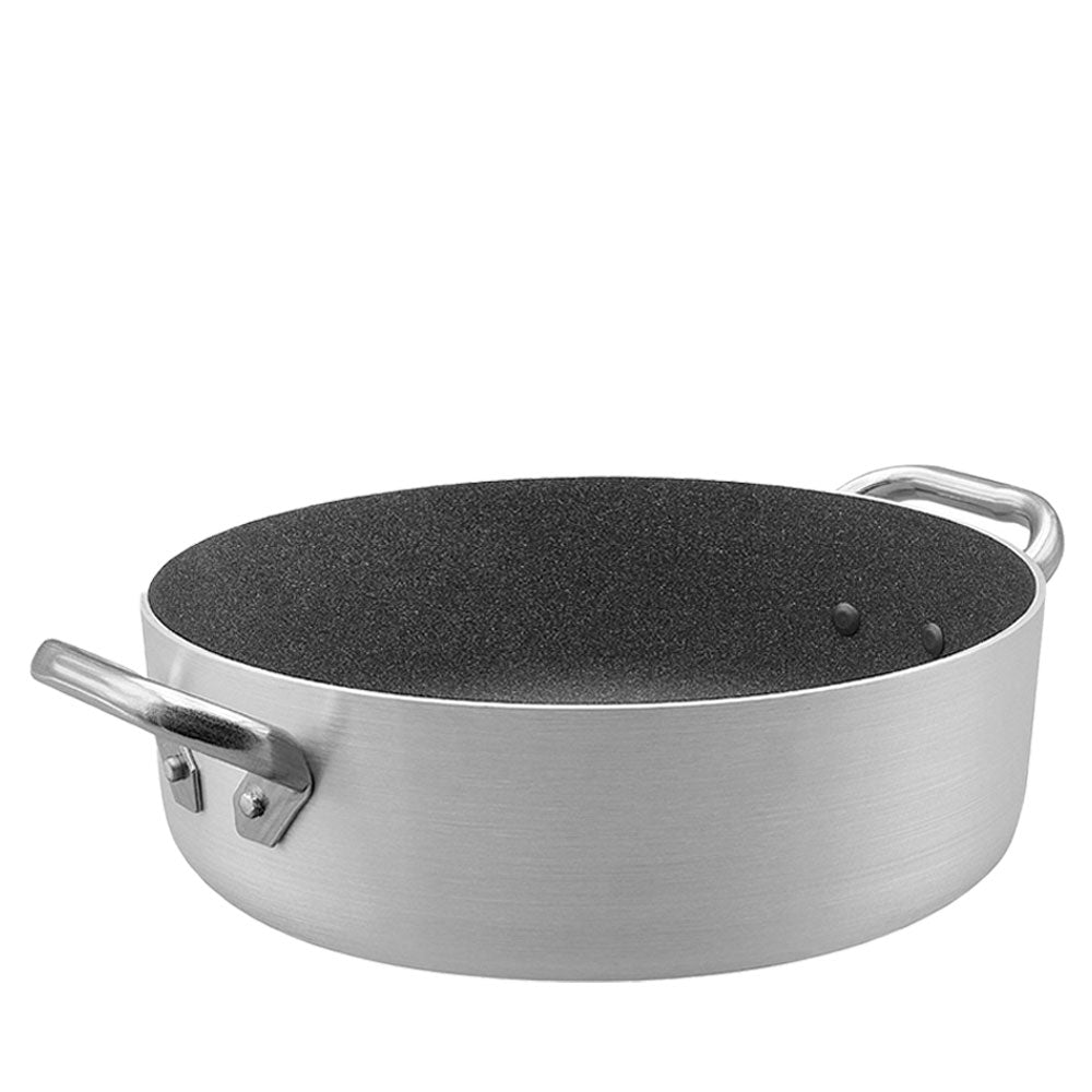 Agnelli SharkSkin Casseruola Bassa In Alluminio Antiaderente Con 2 Maniglie Acciaio Inox