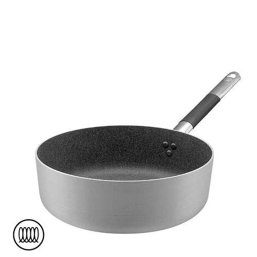 Agnelli SharkSkin Casseruola Bassa In Alluminio Antiaderente Induzione Con Manico In Acciaio Inox Cool