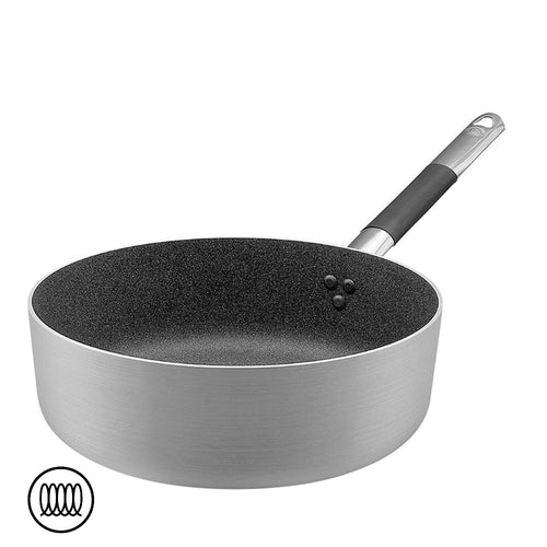 Agnelli SharkSkin Casseruola Bassa In Alluminio Antiaderente Induzione Con Manico In Acciaio Inox Cool