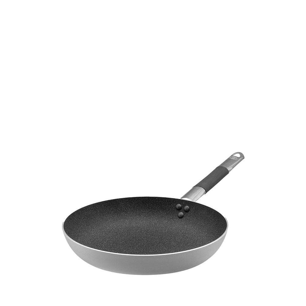 Agnelli SharkSkin Padella Bassa Svasata In Alluminio Antiaderente Con Manico In Acciaio Inox Cool