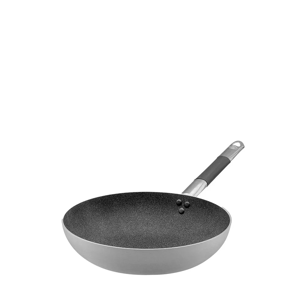 Hohe Pfanne + Flache Induktionspfanne Alu-Inox + Hohe Aluminium-Pfanne