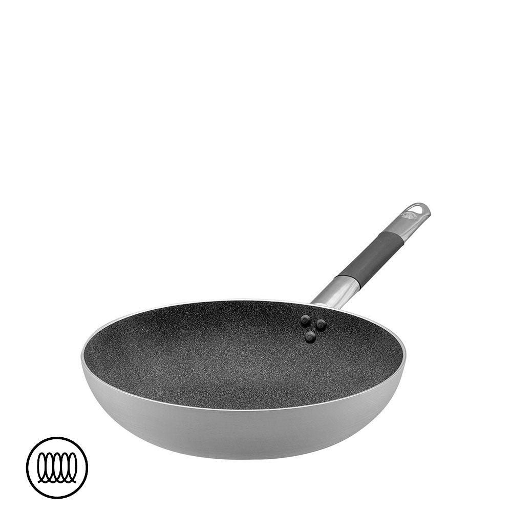 Agnelli SharkSkin Padella Alta Svasata In Alluminio Antiaderente Induzione Con Manico In Acciaio Inox Cool