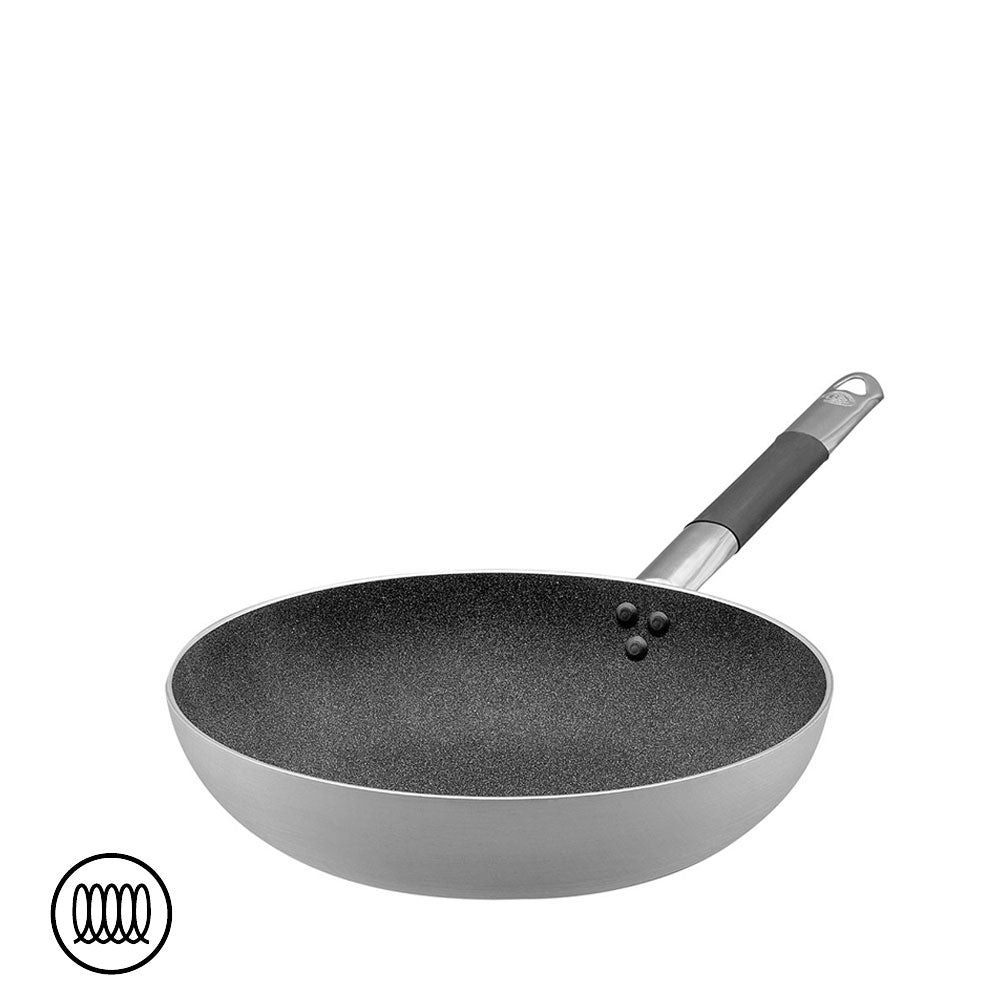 Agnelli SharkSkin Padella Alta Svasata In Alluminio Antiaderente Induzione Con Manico In Acciaio Inox Cool