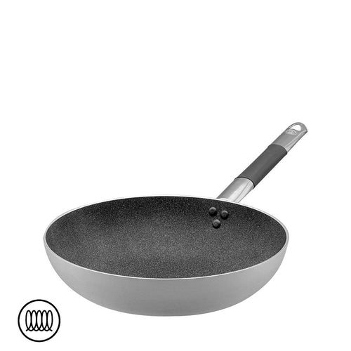 Agnelli SharkSkin Padella Alta Svasata In Alluminio Antiaderente Induzione Con Manico In Acciaio Inox Cool