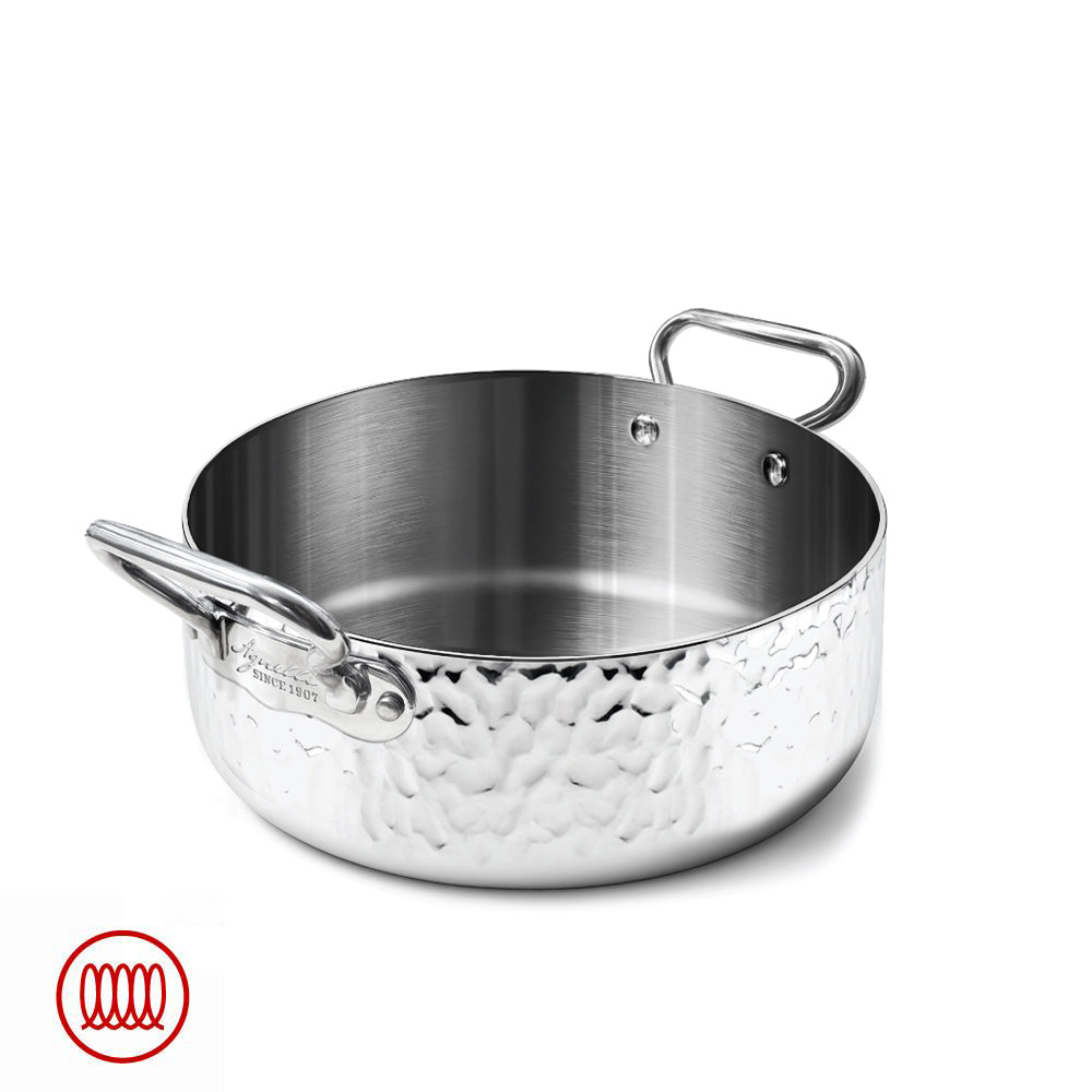 Alu-Inox 3-ply Low Induction Casserole with Two Handles in AluInox