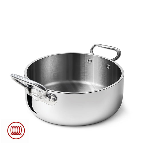 Agnelli Alu-Inox 5-Ply Casseruola Bassa Con Manici 1907 In Alu-Inox