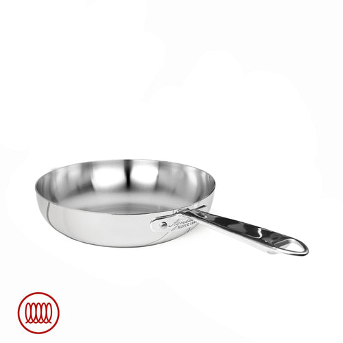 Agnelli Alu-Inox 3-Ply Padella Alta Svasata Con Manico Tubolare In AluInox Cromato
