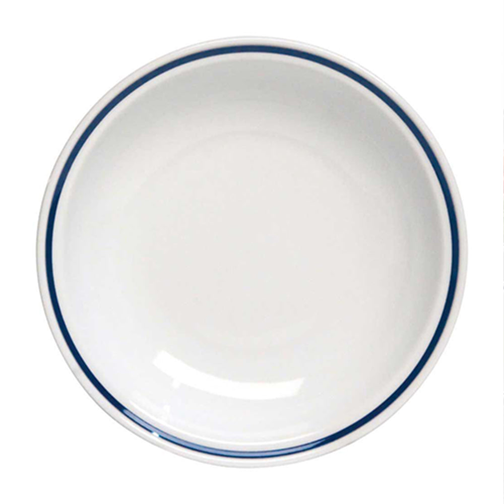 21 cm - Tognana AZ Piatto Fondo In Porcellana Bianca con filo blu Set 12 Pz