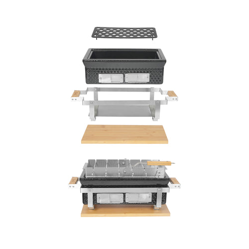 Agnelli Hibachi BBPro Barbecue da Tavolo Compatto Rettangolare